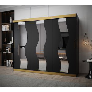 Šatní skříň Abi Sewilla Premium Barva korpusu: Černá + zlatá, Rozměr: 250 cm
