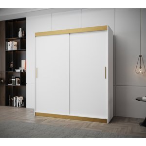 Šatní skříň Abi Tokyo Premium Barva korpusu: Bílá + zlatá, Rozměr: 180 cm