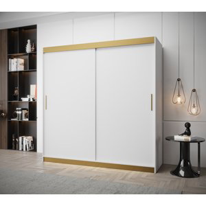 Šatní skříň Abi Tokyo Premium Barva korpusu: Bílá + zlatá, Rozměr: 200 cm