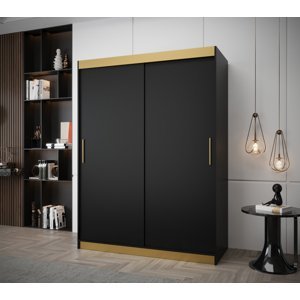 Šatní skříň Abi Tokyo Premium Barva korpusu: Černá + zlatá, Rozměr: 150 cm