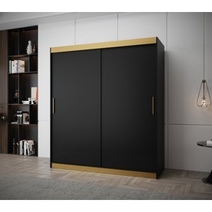 Šatní skříň Abi Tokyo Premium Barva korpusu: Černá + zlatá, Rozměr: 180 cm