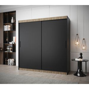 Šatní skříň Abi Tokyo Premium Barva korpusu: Černá + dub wotan, Rozměr: 200 cm