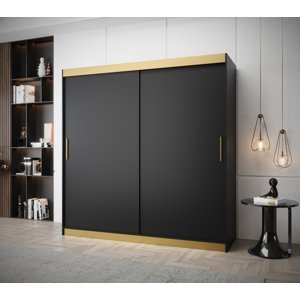 Šatní skříň Abi Tokyo Premium Barva korpusu: Černá + zlatá, Rozměr: 200 cm