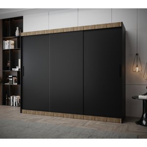 Šatní skříň Abi Tokyo Premium Barva korpusu: Černá + dub wotan, Rozměr: 250 cm