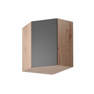 Horní rohová skříňka Langen G60N (P/L) Možnosti: Pravá varianta, Barva dveří: Tmavě šedá