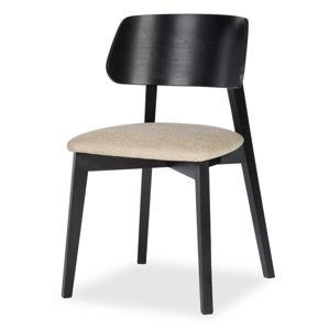 Židle KT63 - čalouněný sedák Barva korpusu: Černá, látka: Friga 22