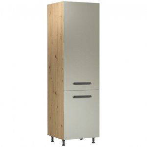Vysoká potravinová skříňka Langen D60R (P/L) Možnosti: Levá varianta, Barva dveří: Šedo béžová