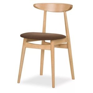 Židle Cara - čalouněný sedák Barva korpusu: Buk, látka: Micra arancio