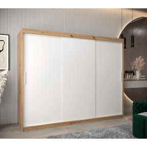 Šatní skříň Abi T0 Barva korpusu: Dub - Artisan, Rozměry: 250 cm, Dveře: Bílá