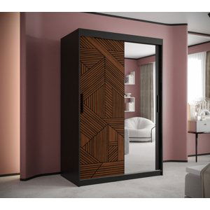 Šatní skříň Abi Marsylia 2 Barva korpusu: Černá, Rozměry: 120 cm, Dveře: Marsylia + zrcadlo