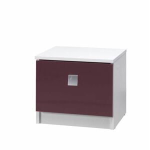 Noční stolek Lux Barva korpusu: bílá/fialový lesk