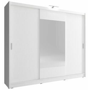 Šatní skříň Wiki 250 Barva korpusu: Bílá, Rozměr: 250 cm, Led osvětlení: 34 cm