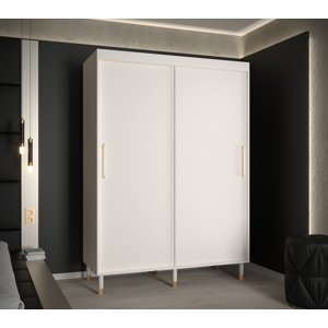 Šatní skříň Abi Calipso Jodelka 1 Barva korpusu: Bílá, Rozměry: 150 cm, Dveře: Bílá - bez zrcadla
