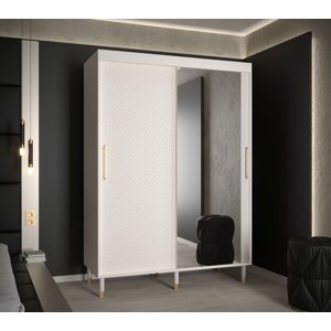 Šatní skříň Abi Calipso Jodelka 2 Barva korpusu: Bílá, Rozměry: 150 cm, Dveře: Bílá + zrcadlo