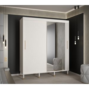 Šatní skříň Abi Calipso Jodelka 2 Barva korpusu: Bílá, Rozměry: 180 cm, Dveře: Bílá + zrcadlo