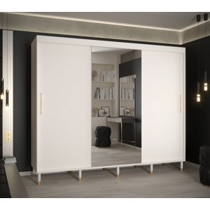 Šatní skříň Abi Calipso Jodelka 2 Barva korpusu: Bílá, Rozměry: 250 cm, Dveře: Bílá + zrcadlo