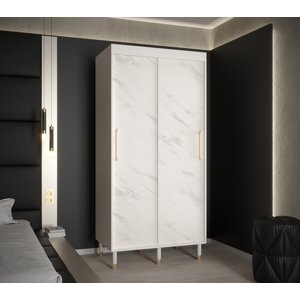 Šatní skříň Abi Calipso Marmur Barva korpusu: Bílá, Rozměry: 100 cm, Dveře: Bílý Marmur - bez zrcadla