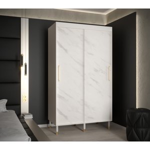 Šatní skříň Abi Calipso Marmur Barva korpusu: Bílá, Rozměry: 120 cm, Dveře: Bílý Marmur - bez zrcadla