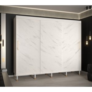 Šatní skříň Abi Calipso Marmur Barva korpusu: Bílá, Rozměry: 250 cm, Dveře: Bílý Marmur - bez zrcadla