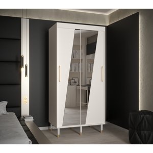 Šatní skříň Abi Calipso Rho Barva korpusu: Bílá, Rozměry: 100 cm, Dveře: Bílá + zrcadlo