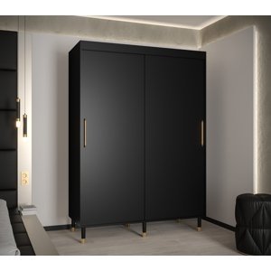 Šatní skříň Abi Calipso T Barva korpusu: Černá, Rozměry: 150 cm, Dveře: Černá - bez zrcadla