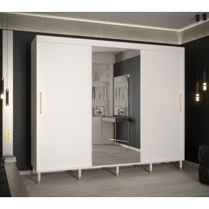 Šatní skříň Abi Calipso T1 Barva korpusu: Bílá, Rozměry: 250 cm, Dveře: Bílá + zrcadlo