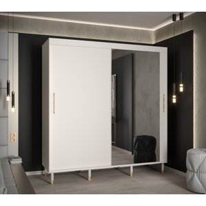 Šatní skříň Abi Calipso T2 Barva korpusu: Bílá, Rozměry: 200 cm, Dveře: Bílá + zrcadlo