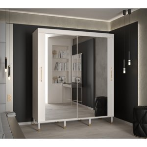 Šatní skříň Abi Calipso T3 Barva korpusu: Bílá, Rozměry: 180 cm, Dveře: Bílá + zrcadlo
