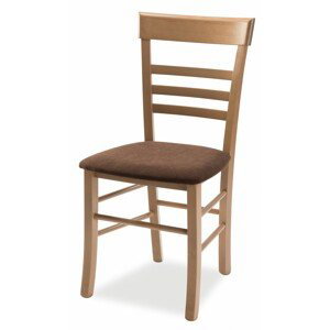 Židle Siena s čalouněným/látkovým podsedákem Barva korpusu: Buk, látka: Micra marone