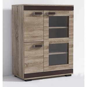 Komoda P9 Barva: Šedá, Lišta: Wenge, Barva dveří: Trufla