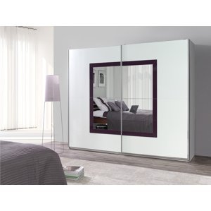 Šatní skříň Lux 32 Barva korpusu: Bílá, Rozměry: 244 cm, Dveře: Zrcadlo