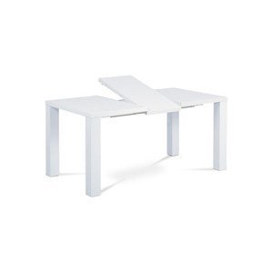 Jídelní stůl rozkládací 120+40x90 cm, vysoký lesk bílý