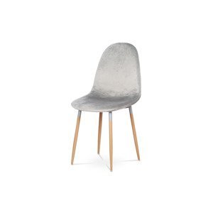 - Jídelní židle, stříbrná sametová látka, kov dekor buk - CT-622 SIL4