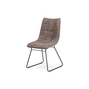 - Jídelní židle, potah lanýžová látka v dekoru vintage kůže, kovová podnož, matný - DCH-414 LAN3
