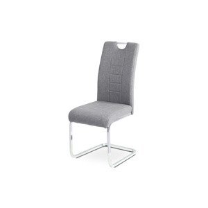 - Jídelní židle, šedá látka, kovová pohupová chromovaná podnož - DCL-404 GREY2
