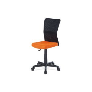 - Kancelářská židle, oranžová mesh, plastový kříž, síťovina černá - KA-2325 ORA