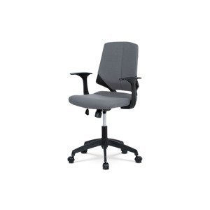 Juniorská kancelářská židle, potah šedá látka, černý plast, houpací mechanismus
