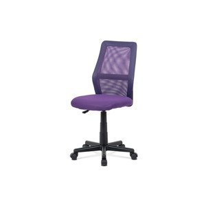 Kancelářská židle, fialová MESH + ekokůže, výšk. nast., kříž plast černý