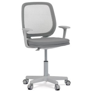 Kancelářská židle, šedá mesh, plastový kříž