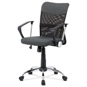 - Kancelářská židle, šedá látka a černá síťovina MESH, houpací mech., kovový kříž - KA-Z202 GREY