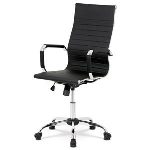 - Kancelářská židle, černá ekokůže, houpací mechanismus, kovový chromovaný kříž - KA-Z305 BK