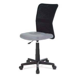 Kancelářská židle, šedá mesh, plastový kříž, síťovina černá