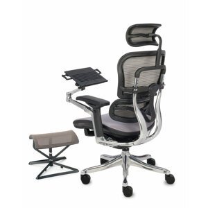 Grospol Ergohuman Plus Elite Color kancelářská židle stoleček a podnožka černá