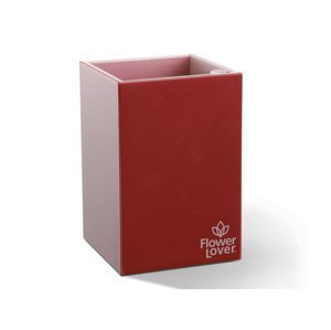 Plastkon Samozavlažovací květináč Cubico 9x9x13,5 cm, červený