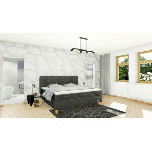Slumberland BEDFORD - postel s matrací, úložným prostorem i roštem, celočalouněná + lamino
