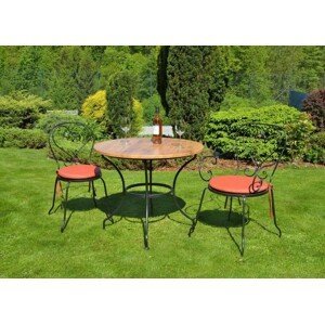 IRON-ART MONTPELIER - čtyřnohý zahradní stůl - stolová deska ∅ 105 cm - topalit, kov