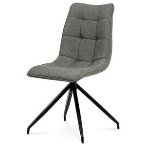 Autronic Jídelní židle - šedá - 46 x 85 x 62 cm, textil + ekokůže + kov