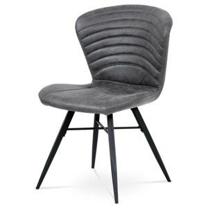 Autronic Jídelní židle - tmavě šedá - 53 x 85 x 60 cm, textil + kov