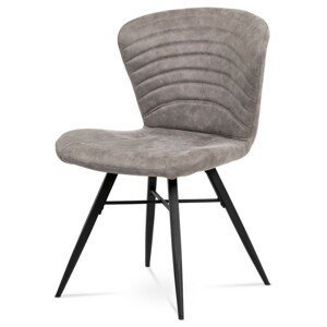 Autronic Jídelní židle - světle šedá - 53 x 85 x 60 cm, textil + kov