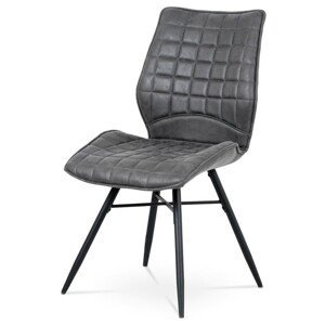 Autronic Jídelní židle - tmavě šedá - 50 x 88 x 60 cm, textil + kov